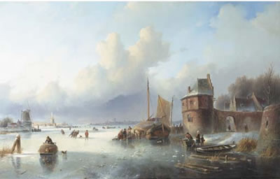 Sample artwork by Jan Jacob Spohler (1811 - 1866), known for winter landscape, figure paintings - View similar artists and auction records