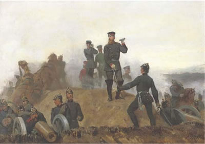 Overseeing the battefield: Emperor Friedrich III as crownprince at the Battle of Sedan during the French-Prussian War, 1870