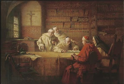 In the monastic library