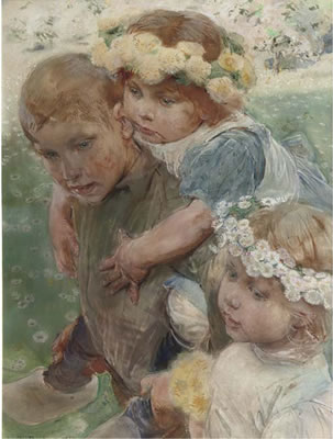 Children enjoying springtime