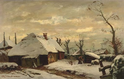 A farmyard in winter by David Schulman - Auction record, sale price, and art valuation. Compare with similar artists and explore comparable artworks.