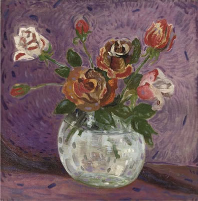 A still life with roses (recto), Canalhouses (verso)