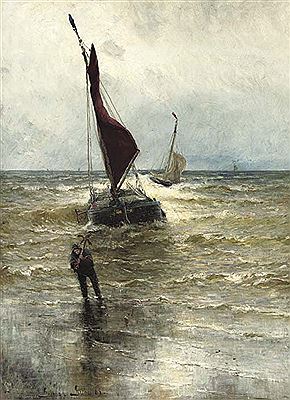 Sample artwork by German Grobe (1857 - 1938), known for realism, dutch fishermen subjects - View similar artists and auction records