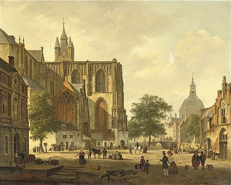 A busy Dutch city square in summer by Bartholomeus Johannes Van Hove - Auction record, sale price, and art valuation. Compare with similar artists and explore comparable artworks.