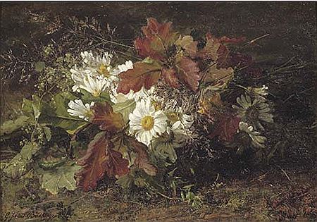 An autumn bouquet with oak leaves