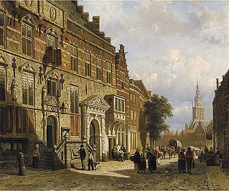 The Town Hall on the Burchtstraat with the St Stevenskerk beyond, Nijmegen