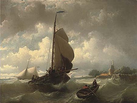 Raising the sails near Hoorn