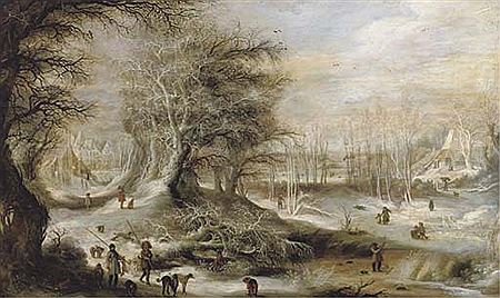 Sample artwork by Gysbrecht Leytens (1586 - c. 1656), known for winter landscape painting - View similar artists and auction records