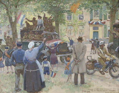 Intocht in het Lange Voorhout van de Prinses Irene Brigade: Liberation Day, The Hague