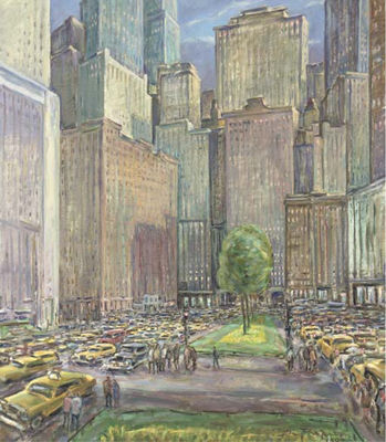 Park Avenue, Central Building in the Background, New York