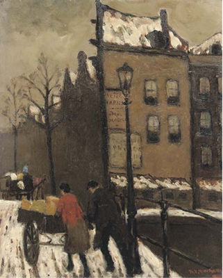 Prinsengracht, Amsterdam: on a Bridge Over a Canal in Winter