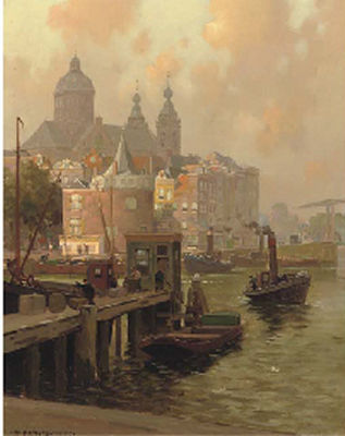 The Schreierstoren with the St. Nicolaaskerk in the Distance, Amsterdam by Jan Knikker Jr - Auction record, sale price, and art valuation. Compare with similar artists and explore comparable artworks.