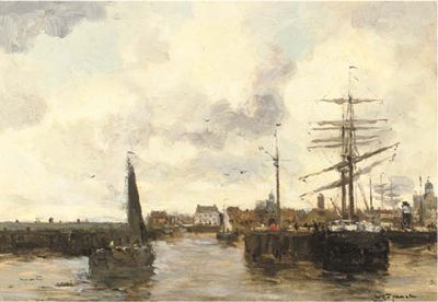 The Harlingen Harbour Entrance by Willem George Frederick Jansen - Auction record, sale price, and art valuation. Compare with similar artists and explore comparable artworks.