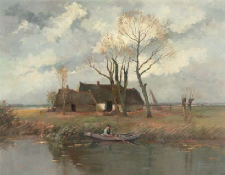 Fishing Near a Farmhouse by Johan Hendrik Kaemmerer - Auction record, sale price, and art valuation. Compare with similar artists and explore comparable artworks.