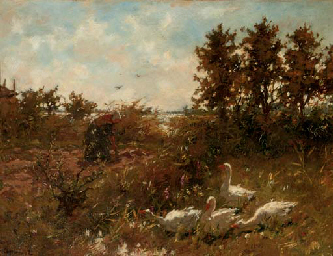 Geese in a Garden