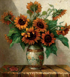 Sunflowers in a Vase by Jeanette Slager - Auction record, sale price, and art valuation. Compare with similar artists and explore comparable artworks.