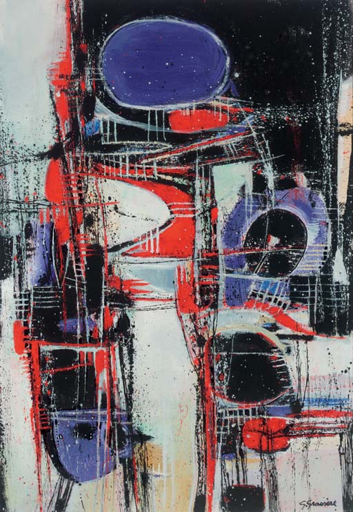 Abstract composition by Gerard Joseph Grassère - Auction record, sale price, and art valuation. Compare with similar artists and explore comparable artworks.
