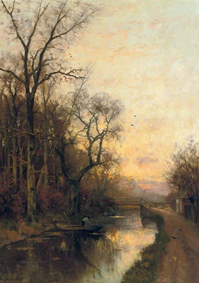 On the canal at sunset