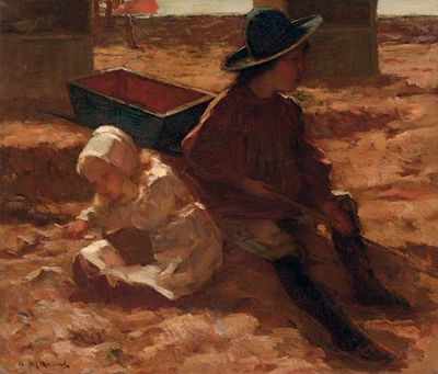 Children playing on the beach
