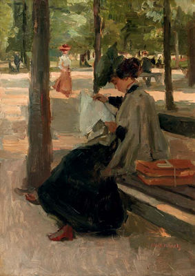 Reading in the Bois de Boulogne, Paris by Isaac Lazarus Israels - Auction record, sale price, and art valuation. Compare with similar artists and explore comparable artworks.