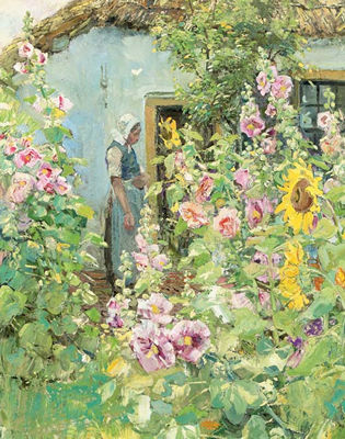 In the flower garden