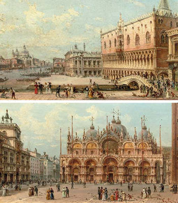 Sample artwork by Antonio Maria De Reyna Manescau (1859 - 1937), known for cityscape painting (venice) - View similar artists and auction records