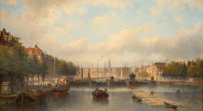 The river Amstel with the Magere Brug in the distance, Amsterdam