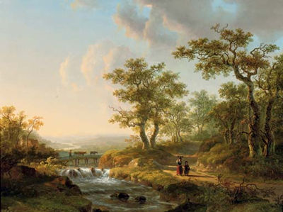 Along the river in an undulating summer landscape