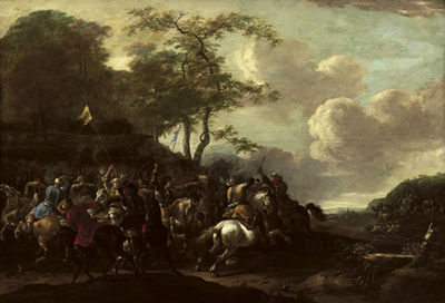 A Cavalry Skirmish Between Christians and Turks
