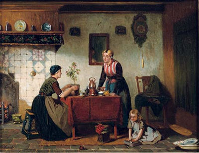 Interior in the North of Holland: tea-time