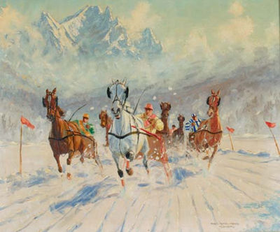 A horserace in the mountains