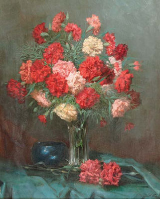 Carnations in a vase