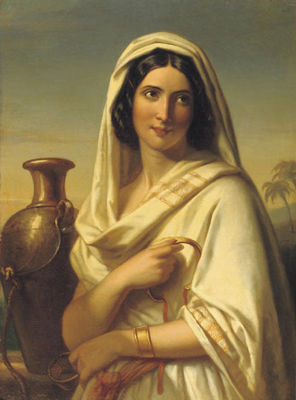 Rebecca met de geschenken van Eliëzer: an oriental beauty