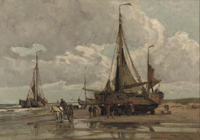 After a day's catch on the beach of Katwijk