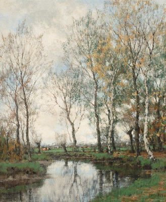Birches along the Vordense beek by Arnold Marc Gorter - Auction record, sale price, and art valuation. Compare with similar artists and explore comparable artworks.