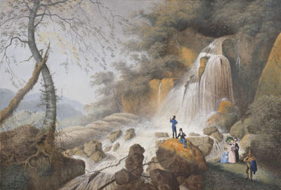 An elegant company near the Cascade at Subiaco near Rome by Hendrik Johannes Knip - Auction record, sale price, and art valuation. Compare with similar artists and explore comparable artworks.