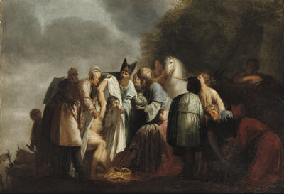 Nebuchadnezzar being reinstalled as King of Babylon after a period of madness