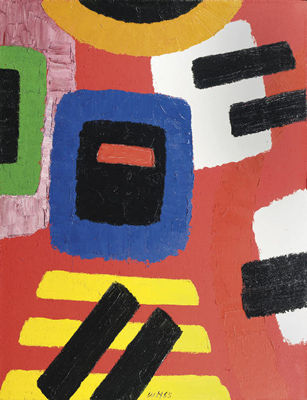 Abstract composition by Willem Hussem - Auction record, sale price, and art valuation. Compare with similar artists and explore comparable artworks.