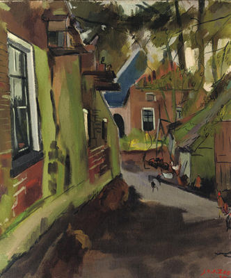 A village street (recto); Cornfields with the churches of Zuidwolde in the distance (verso) by Jan Van Der Zee - Auction record, sale price, and art valuation. Compare with similar artists and explore comparable artworks.
