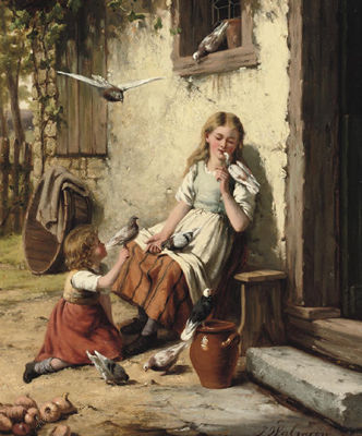 Feeding the pigeons