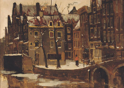 Sample artwork by Jan Korthals (1916 - 1972), known for city-and townscape painting - View similar artists and auction records