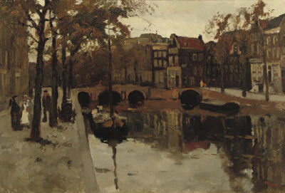 Sample artwork by Cornelis Noltee (1903 - 1967), known for landscape, harbor views and city scene painting - View similar artists and auction records