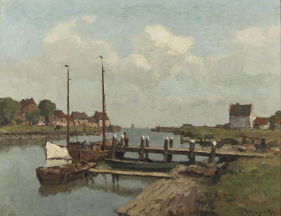 Haven Medemblik: moored vessels near Medemblik
