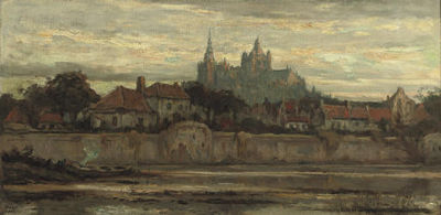 The Sint Jan cathedral at sunset, Den Bosch by Frans Slager - Auction record, sale price, and art valuation. Compare with similar artists and explore comparable artworks.
