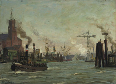 The harbour of Hamburg by Wilhelm Eberhardt - Auction record, sale price, and art valuation. Compare with similar artists and explore comparable artworks.