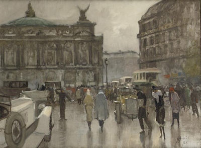 Rush hour on the Place de L'Opéra, Paris