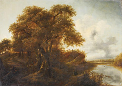 A wooded river landscape with travellers on a track by Jan Vermeer van Haarlem I - Auction record, sale price, and art valuation. Compare with similar artists and explore comparable artworks.