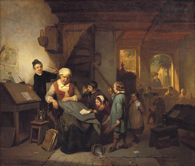 Sample artwork by Willem Linnig The Elder (1819 - 1885), known for figure, genre, interior paintings - View similar artists and auction records