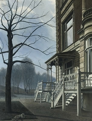 Huis met twee trappen - House with two stairs by Carel Willink - Auction record, sale price, and art valuation. Compare with similar artists and explore comparable artworks.