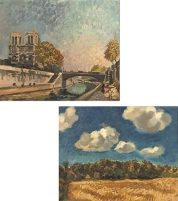 Notre Dame, Paris and Another oil on canvas depicting a cornfield by Jaap Weijand - Auction record, sale price, and art valuation. Compare with similar artists and explore comparable artworks.